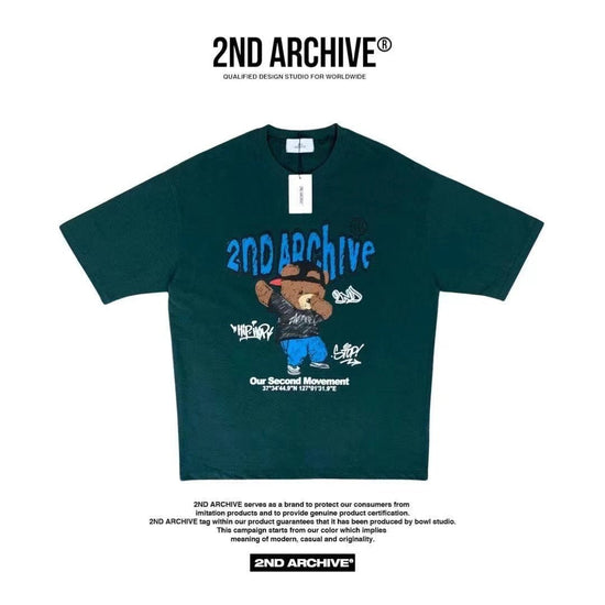 🇰🇷Direct delivery from Korea🇰🇷 2ND ARCHIVE Swg Crayon Bear T-shirt -4 Color 