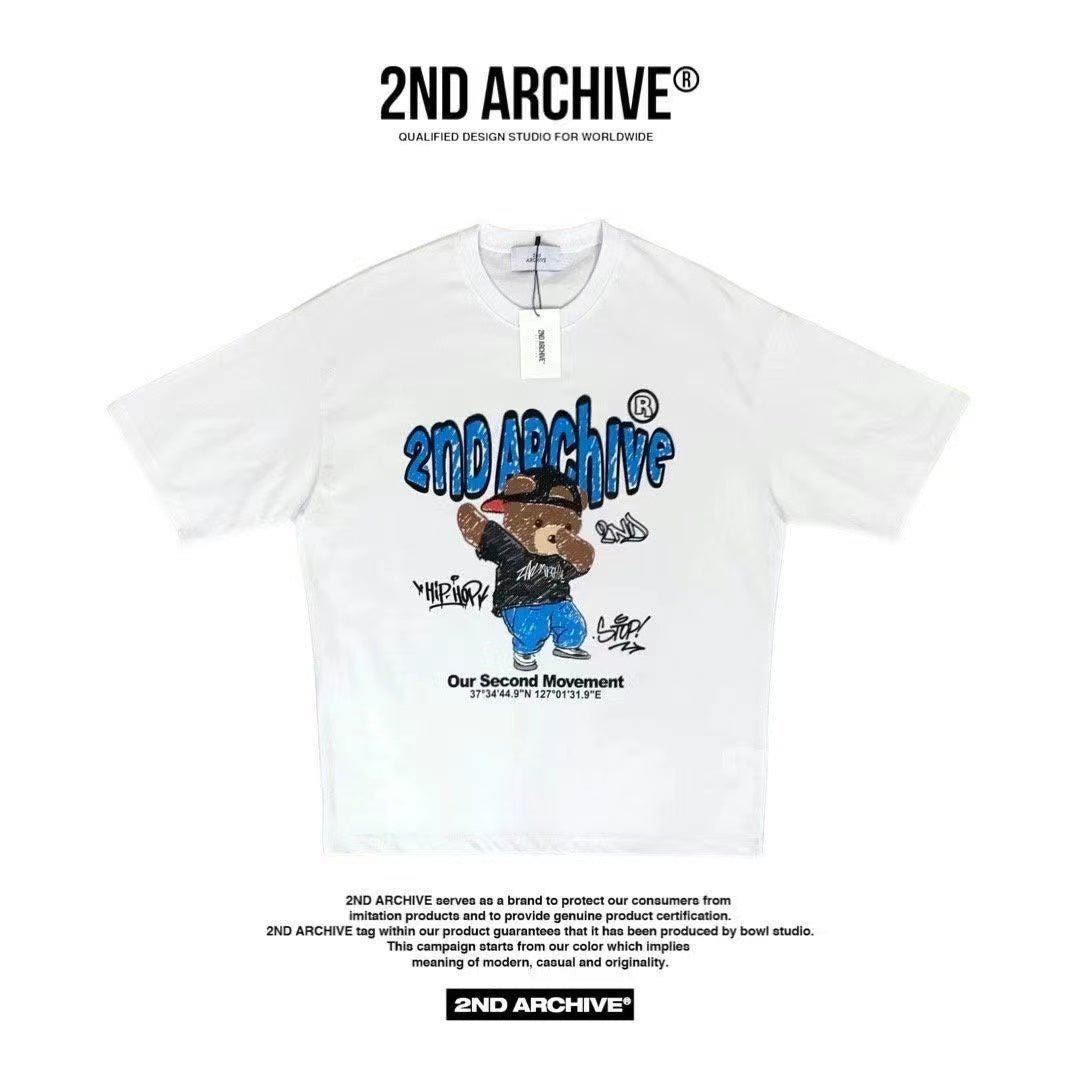🇰🇷韓國直送🇰🇷 2ND ARCHIVE Swg Crayon Bear T-shirt - 4 Color - HLY & CHOCCICO