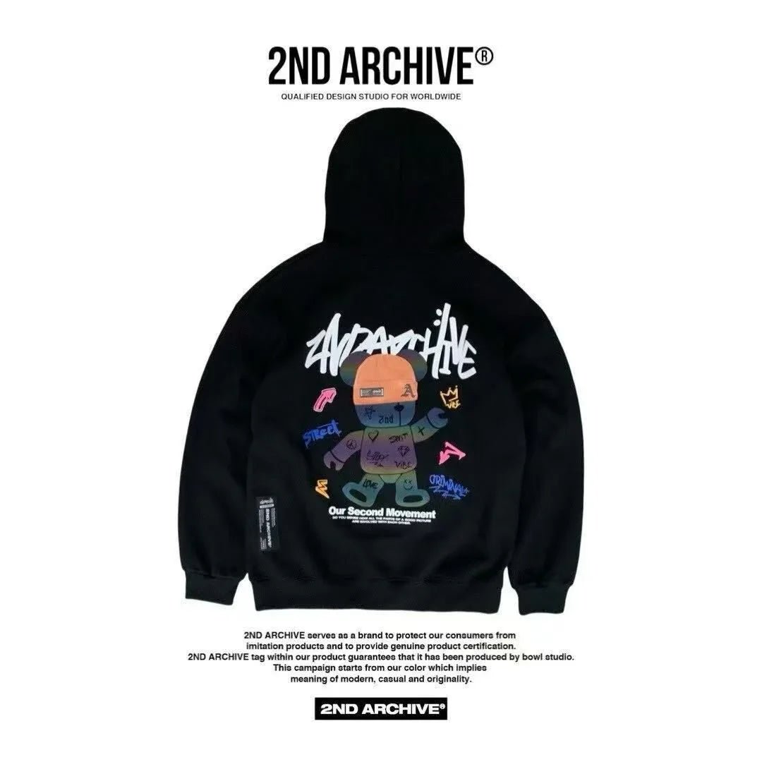 韓國直送🇰🇷 2ND ARCHIVE Tattoo Beanie Bear Hoodies - HLY &amp; CHOCCICO