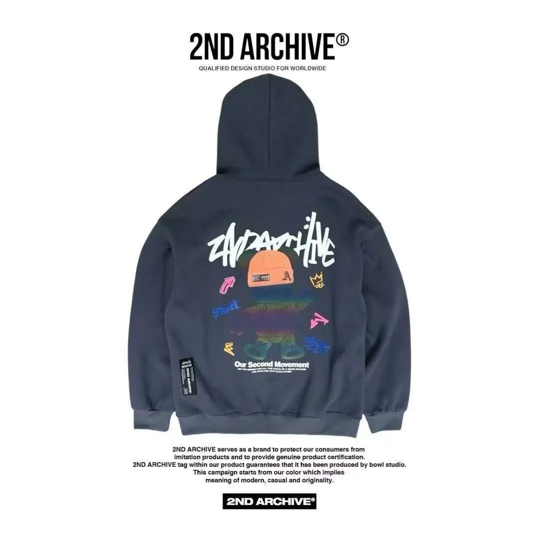 韓國直送🇰🇷 2ND ARCHIVE Tattoo Beanie Bear Hoodies - HLY &amp; CHOCCICO