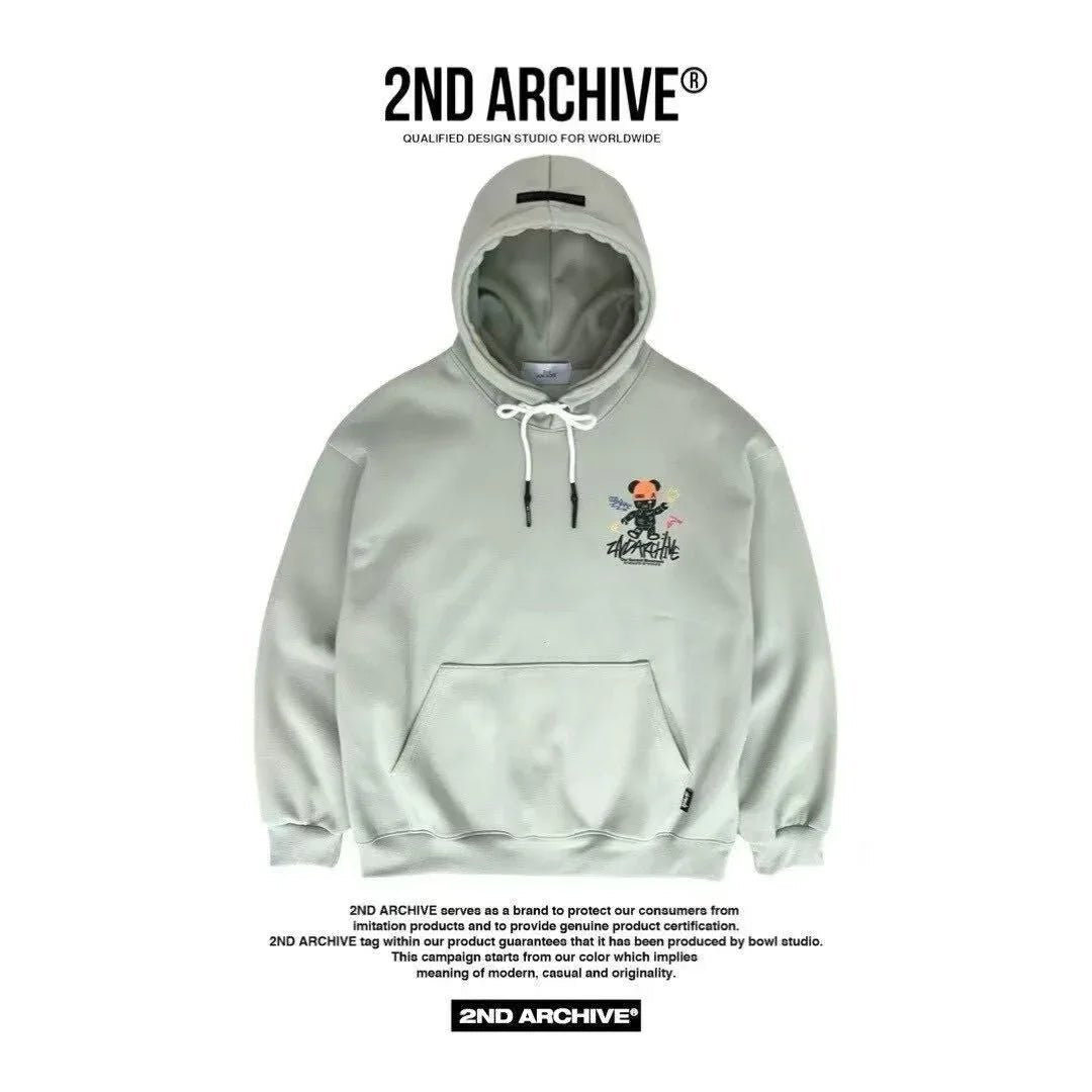 韓國直送🇰🇷 2ND ARCHIVE Tattoo Beanie Bear Hoodies - HLY &amp; CHOCCICO
