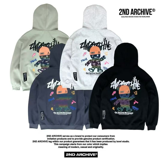 韓國直送🇰🇷 2ND ARCHIVE Tattoo Beanie Bear Hoodies