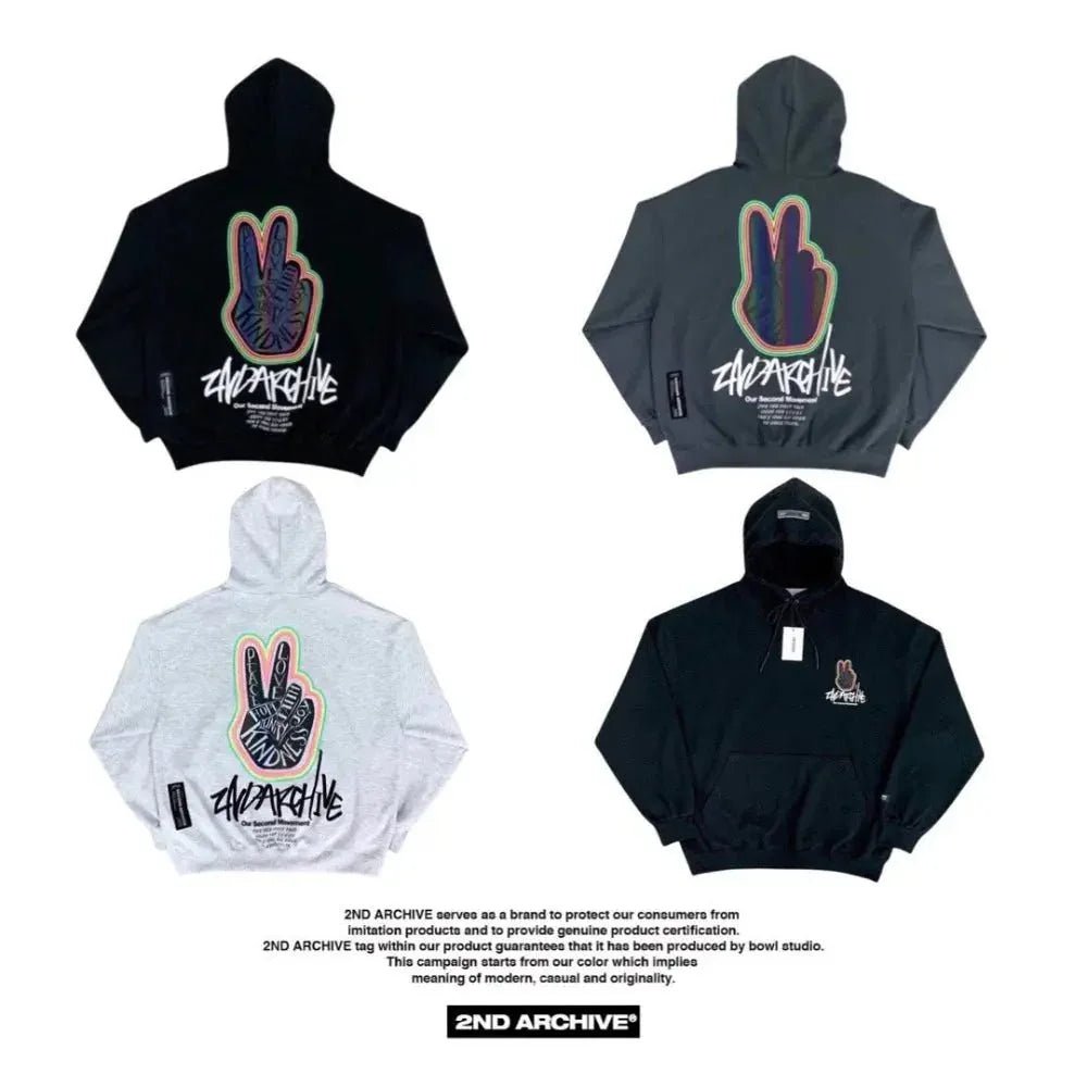 韓國直送🇰🇷 2ND ARCHIVE V Finger Hoodie - HLY &amp; CHOCCICO
