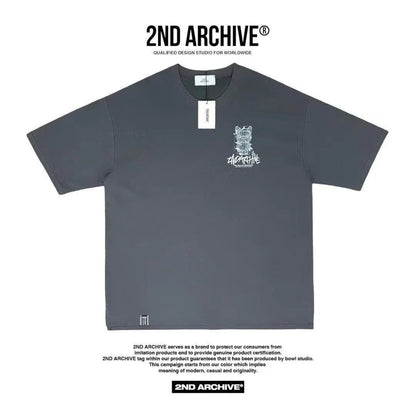 🇰🇷韓國直送🇰🇷 2ND ARCHIVE Water Line Buldog Tee - HLY &amp; CHOCCICO