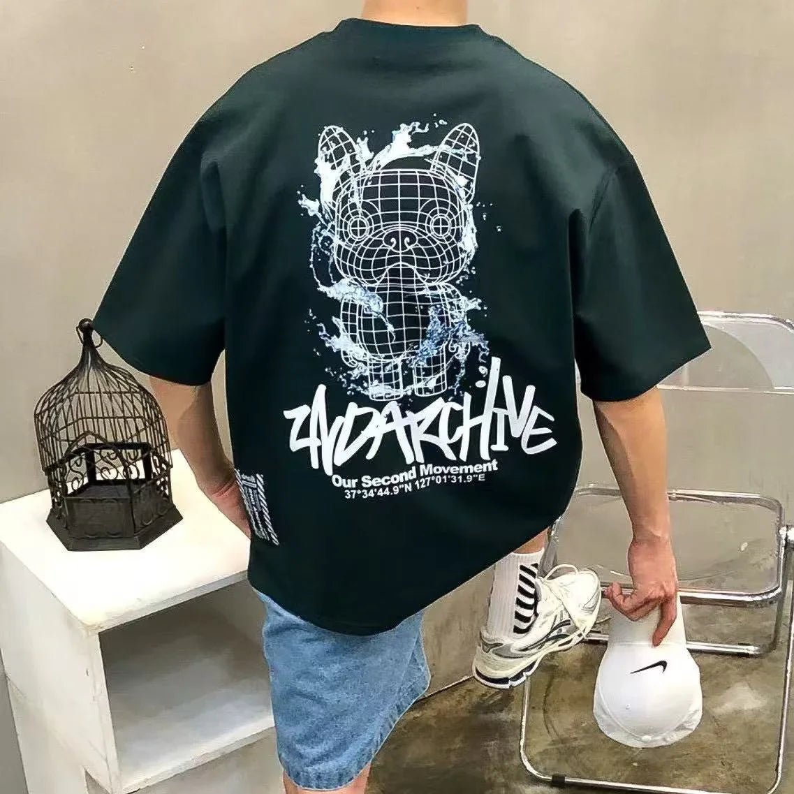 🇰🇷韓國直送🇰🇷 2ND ARCHIVE Water Line Buldog Tee - HLY &amp; CHOCCICO
