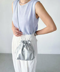 日本直送2WAY Faux Leather Drawstring Mini Shoulder Bag - HLY & CHOCCICO