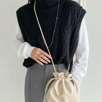 日本直送2WAY Faux Leather Drawstring Mini Shoulder Bag - HLY & CHOCCICO