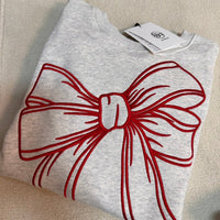 韓國潮牌RonRon Embroidered line bow sweatshirt - 5 Color - HLY & CHOCCICO