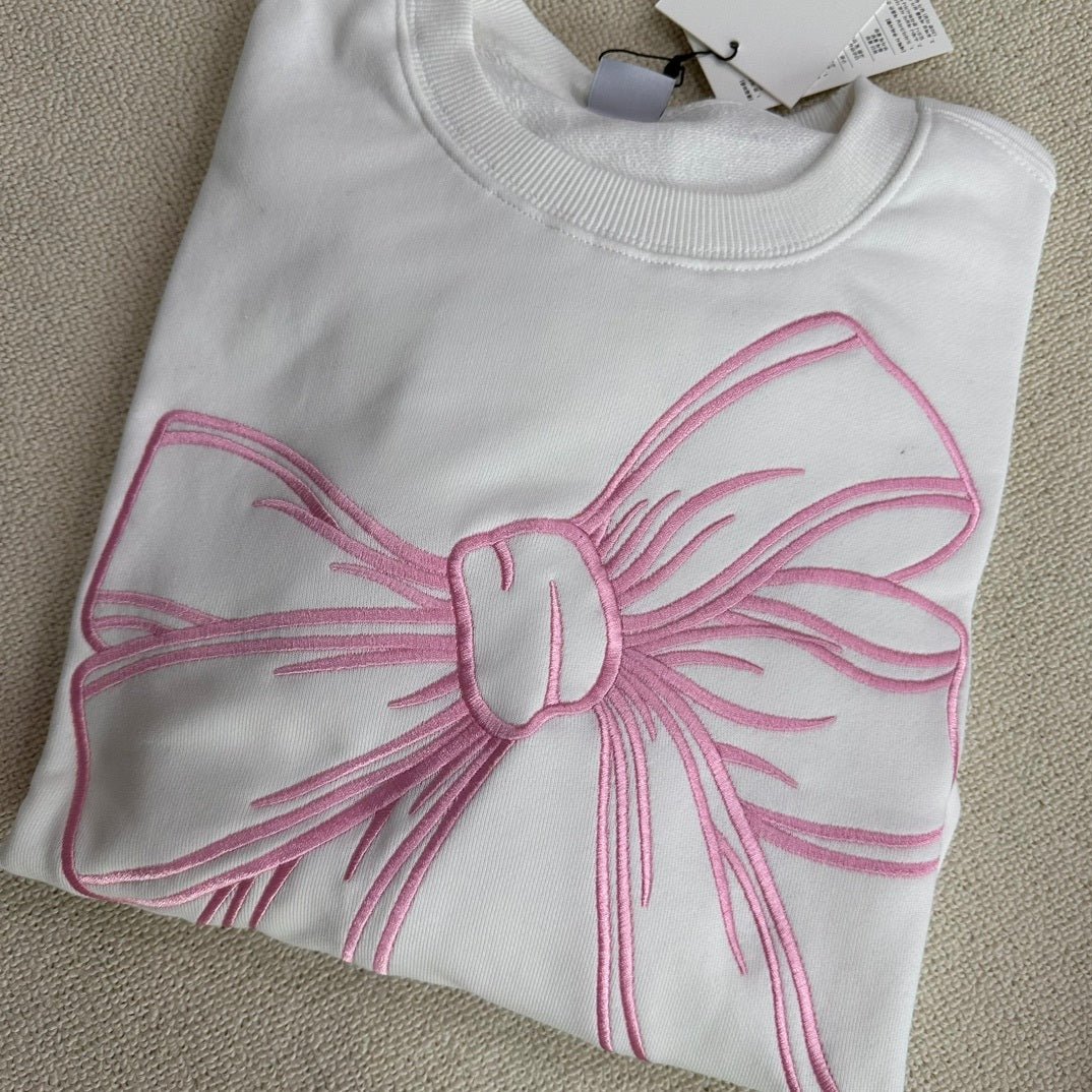 韓國潮牌RonRon Embroidered line bow sweatshirt - 5 Color - HLY & CHOCCICO