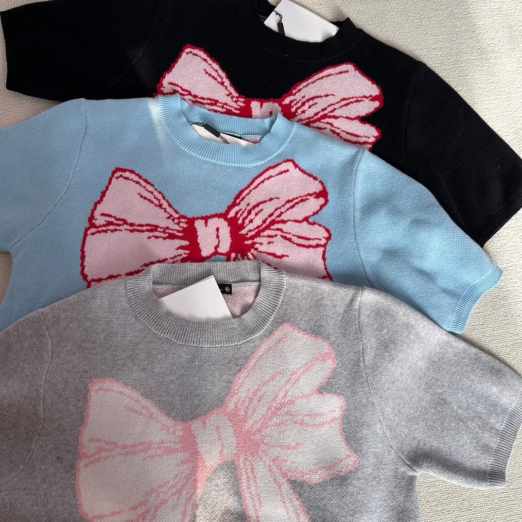 韓國潮牌RonRon knitted short sleeves  - 3 Color - HLY & CHOCCICO