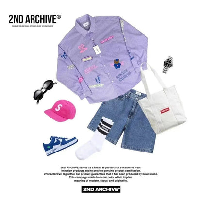 【一口價$379/件】🇰🇷韓國直送🇰🇷 2ND ARCHIVE Blue Bear Print Shirt - 4 Color - HLY &amp; CHOCCICO