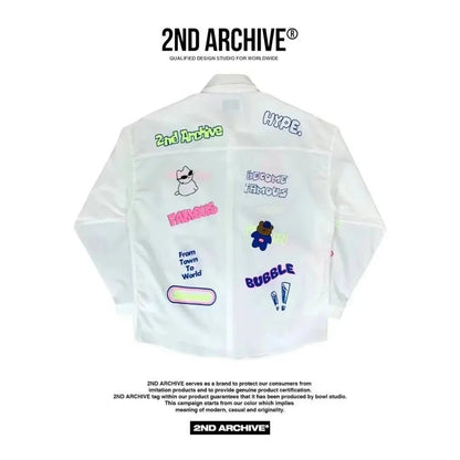 【一口價$379/件】🇰🇷韓國直送🇰🇷 2ND ARCHIVE Blue Bear Print Shirt - 4 Color - HLY &amp; CHOCCICO