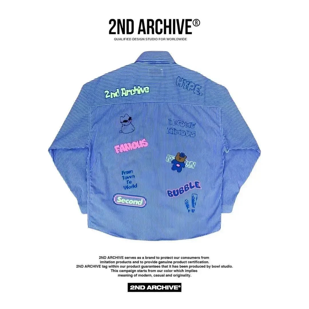 【一口價$379/件】🇰🇷韓國直送🇰🇷 2ND ARCHIVE Blue Bear Print Shirt - 4 Color - HLY &amp; CHOCCICO
