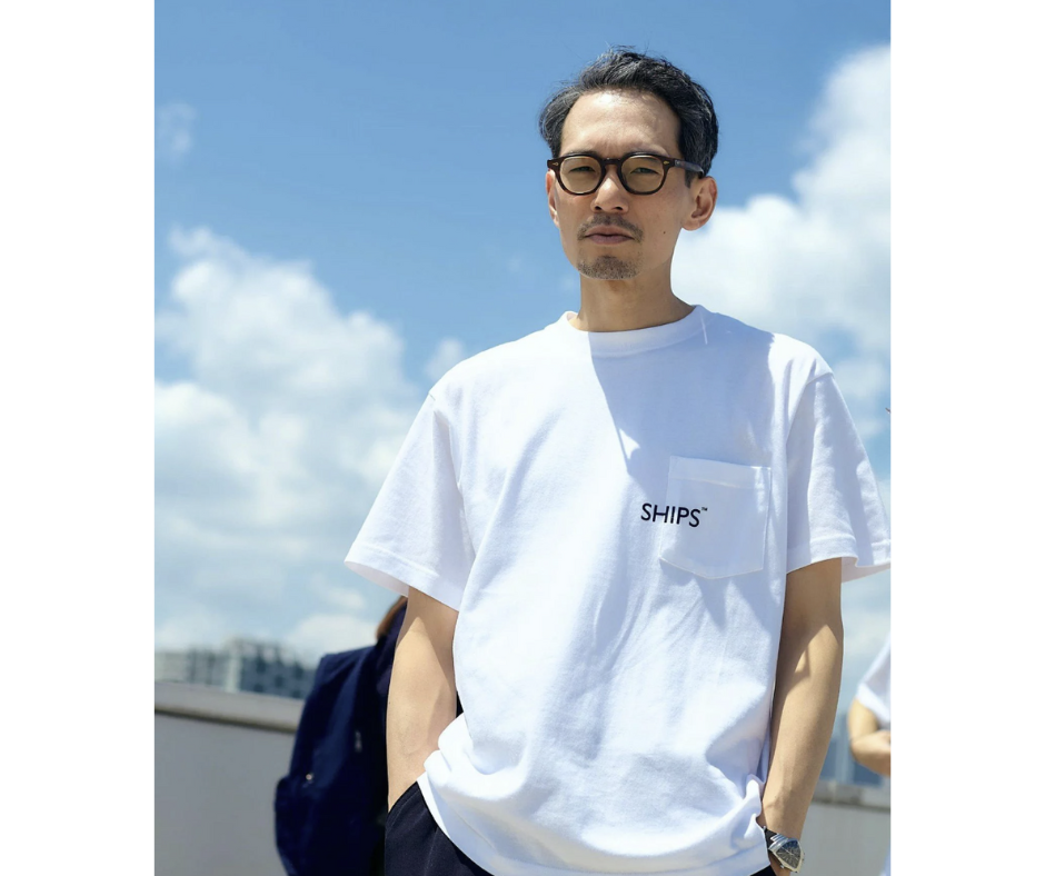 日本直送SHIPS Logo Print Pocket Tee