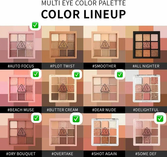 3ce Multi Eye 👁️ Color Palette 🎨 9-color eyeshadow palette 💜7 color options💜