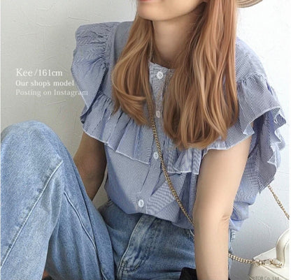 日本直送Double Frill Blouse