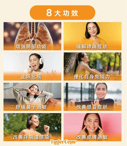 【一口價$499/盒】⭐️最新升級版配方⭐ TygerCeps+ 虎乳芝益肺寶 每盒有20包（一包20ml） - HLY &amp; CHOCCICO