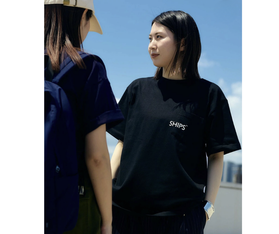 日本直送SHIPS Logo Print Pocket Tee