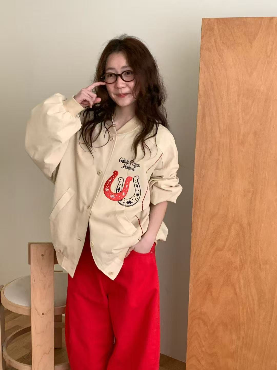 韓國直送Graphic Bomber Jacket - HLY &amp; CHOCCICO