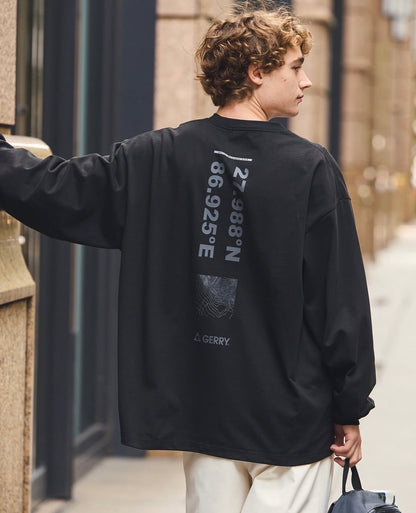 Direct from Japan GERRY Print Big Silhouette Long Sleeve Tee