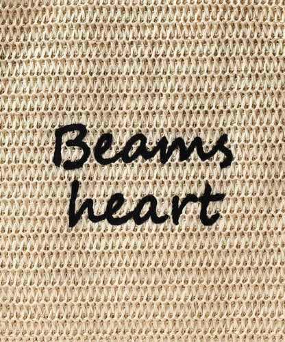 日本直送BEAMS HEART Paper Logo Embroidered Tote Bag