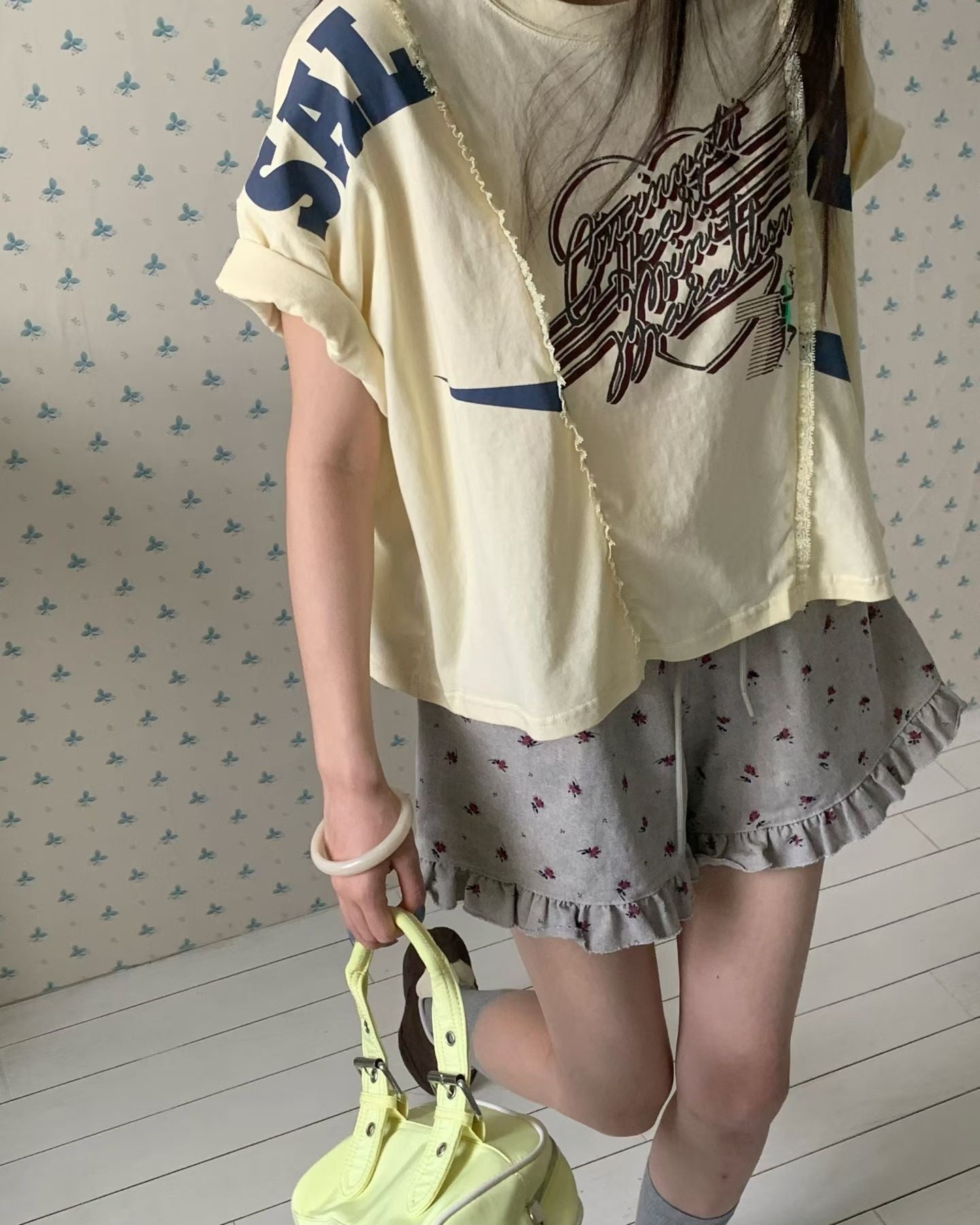 韓國直送Retro Remake Marathon Crop Tee