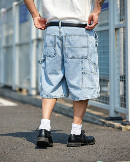 Street-Vibe Baggy Carpenter Denim Shorts