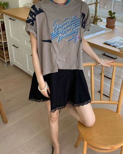韓國直送Retro Remake Marathon Crop Tee
