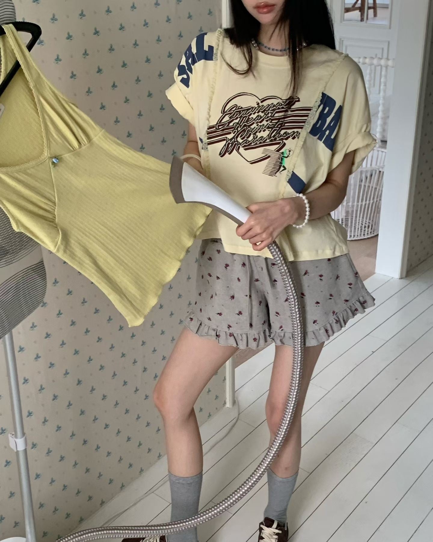 韓國直送Retro Remake Marathon Crop Tee