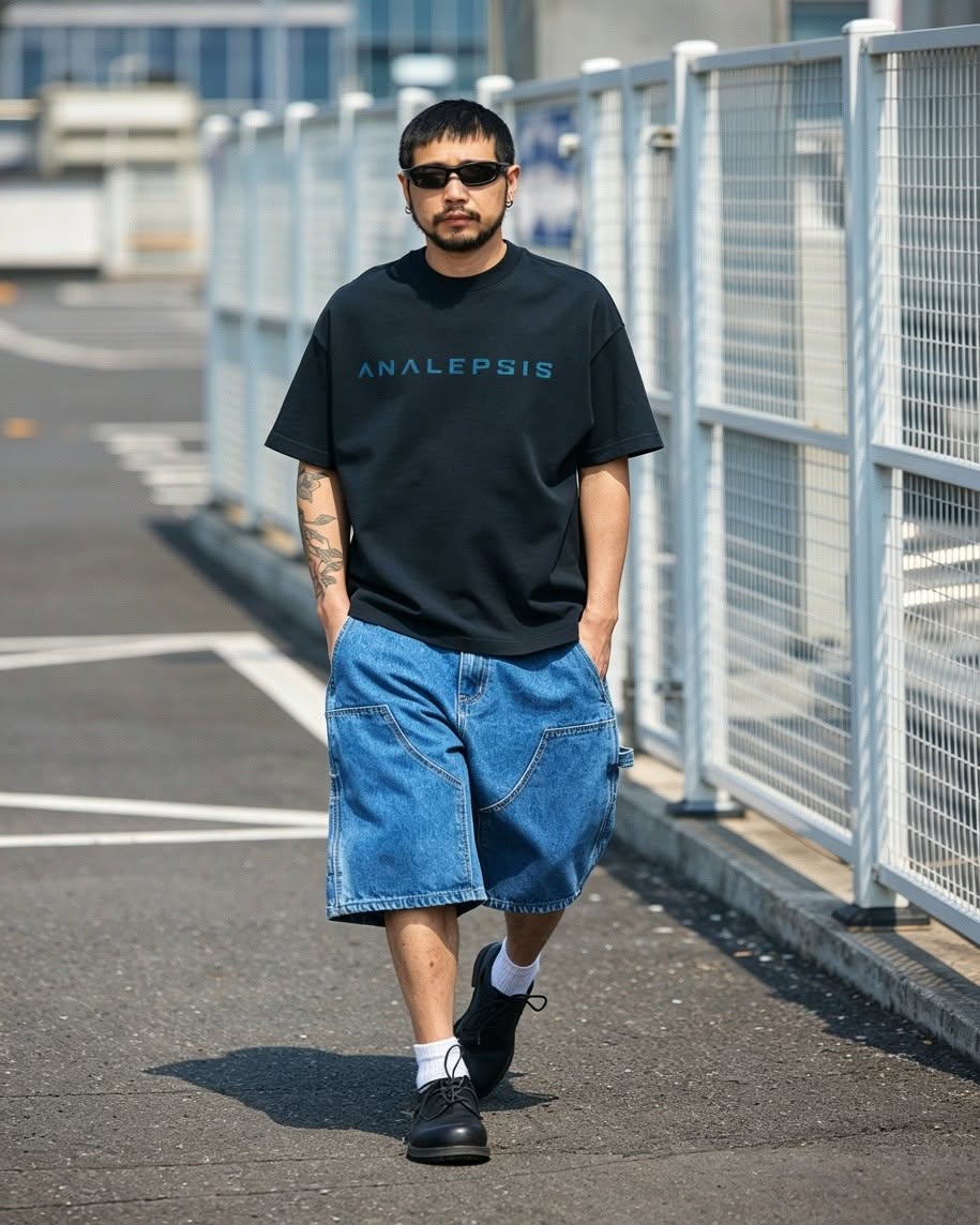 Street-Vibe Baggy Carpenter Denim Shorts