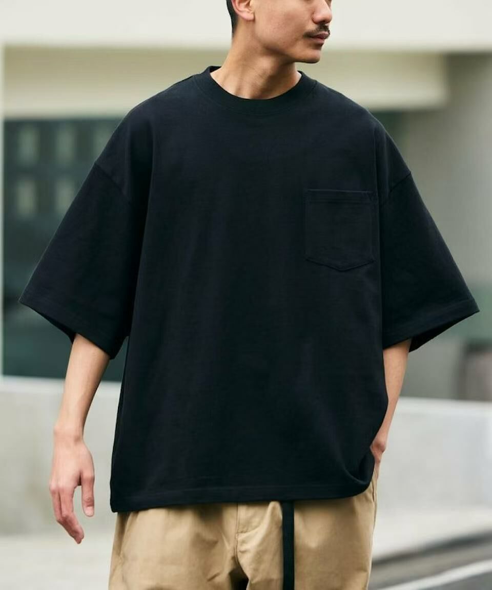 日本直送9 oz Heavyweight Big Silhouette Crew Neck Pocket T-shirt - HLY & CHOCCICO