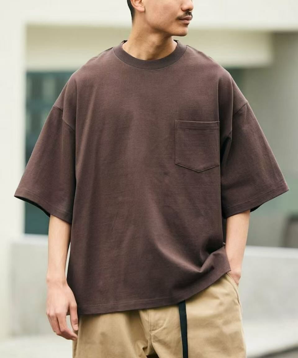 日本直送9 oz Heavyweight Big Silhouette Crew Neck Pocket T-shirt - HLY & CHOCCICO