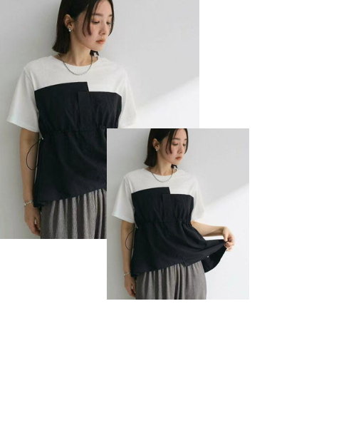 日本直送Bustier Docking Drost 5 Minute Sleeve Pullover HLY & CHOCCICO