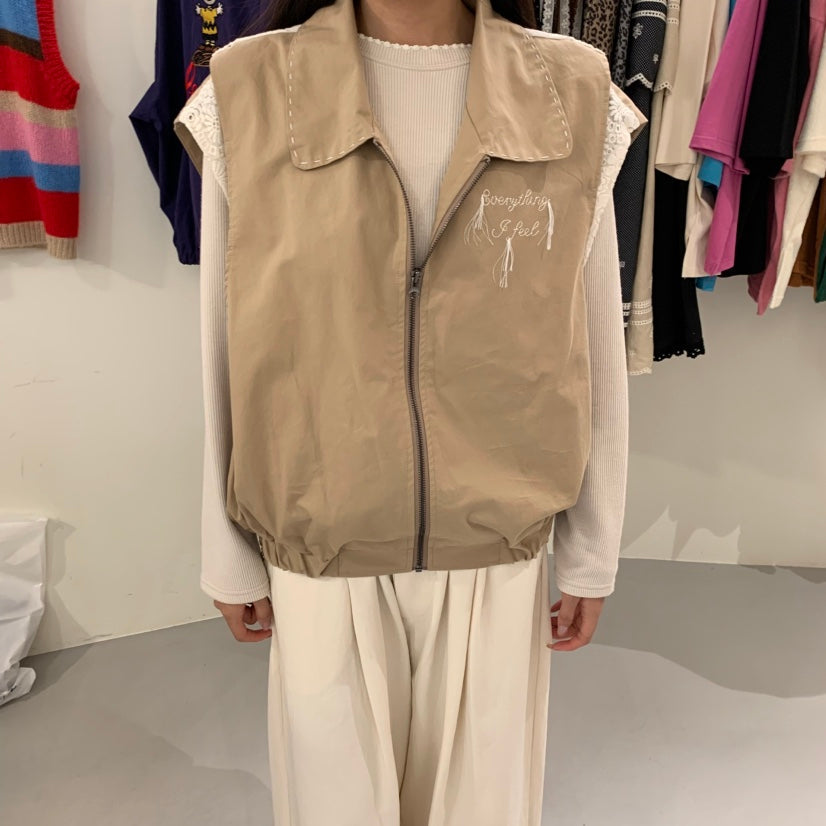 韓國直送Lace layered tank top