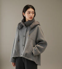 韓國直送Hand Made Alpaca Hoodie Jacket - HLY & CHOCCICO