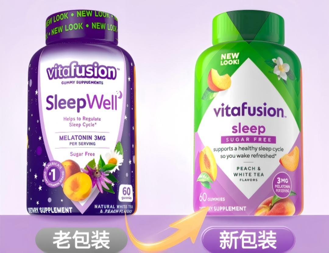 新版 美國🇺🇸Vitafusion SleepWell 褪黑素片睡眠咀嚼軟糖60粒（桃子味) - HLY &amp; CHOCCICO