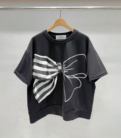韓國直送The Monochrome Muse Bow Tee