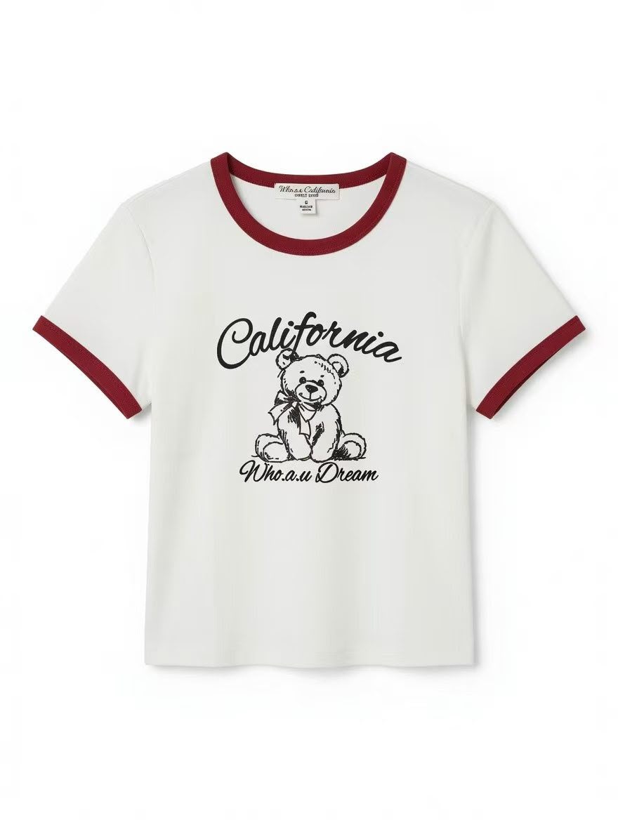 韓國直送WHO.A.U California Dream Bear Tee 🌟貨期3-4 星期🌟