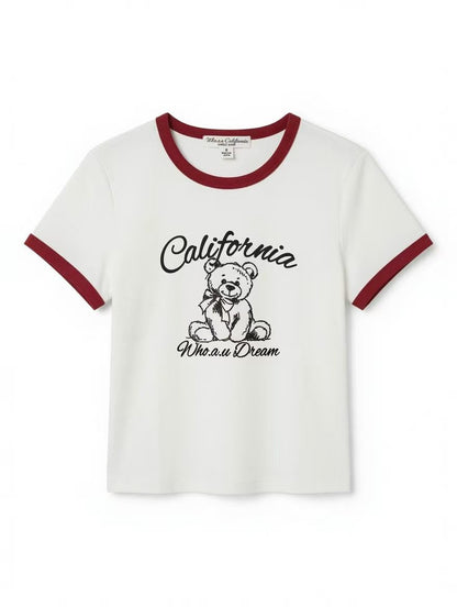 韓國直送WHO.A.U California Dream Bear Tee 🌟貨期3-4 星期🌟