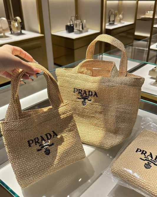 Prada Beauty 麻質草手提袋 Gift - HLY & CHOCCICO