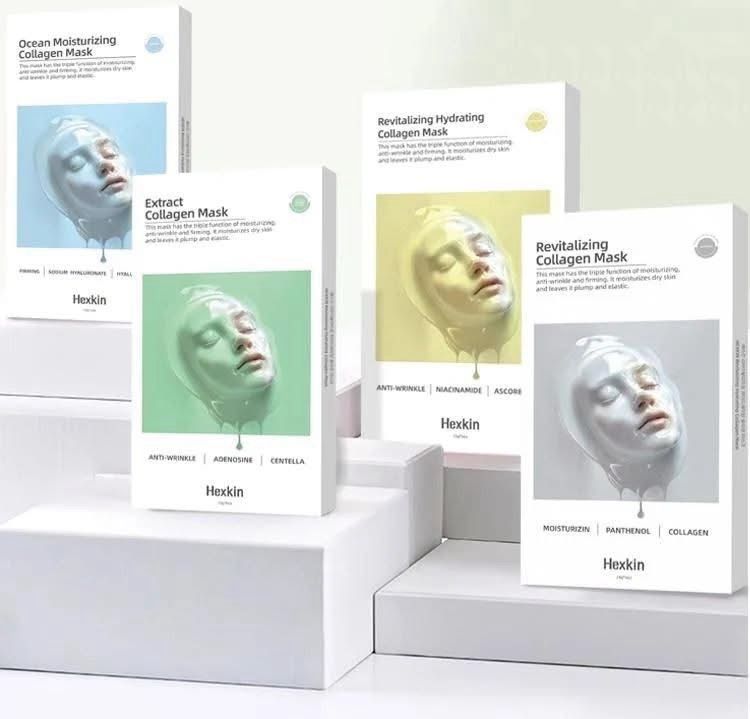 韓國院線級HEXKIN童顏膠原 灌注抗皺 保濕面膜 5片/盒 ｜Revitalizing Hydrating Collagen Mask - HLY & CHOCCICO