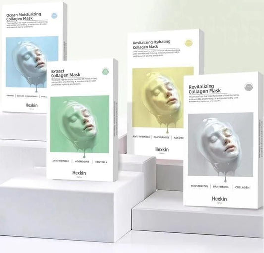 韓國院線級HEXKIN童顏膠原 灌注抗皺 保濕面膜 5片/盒 ｜Revitalizing Hydrating Collagen Mask - HLY & CHOCCICO
