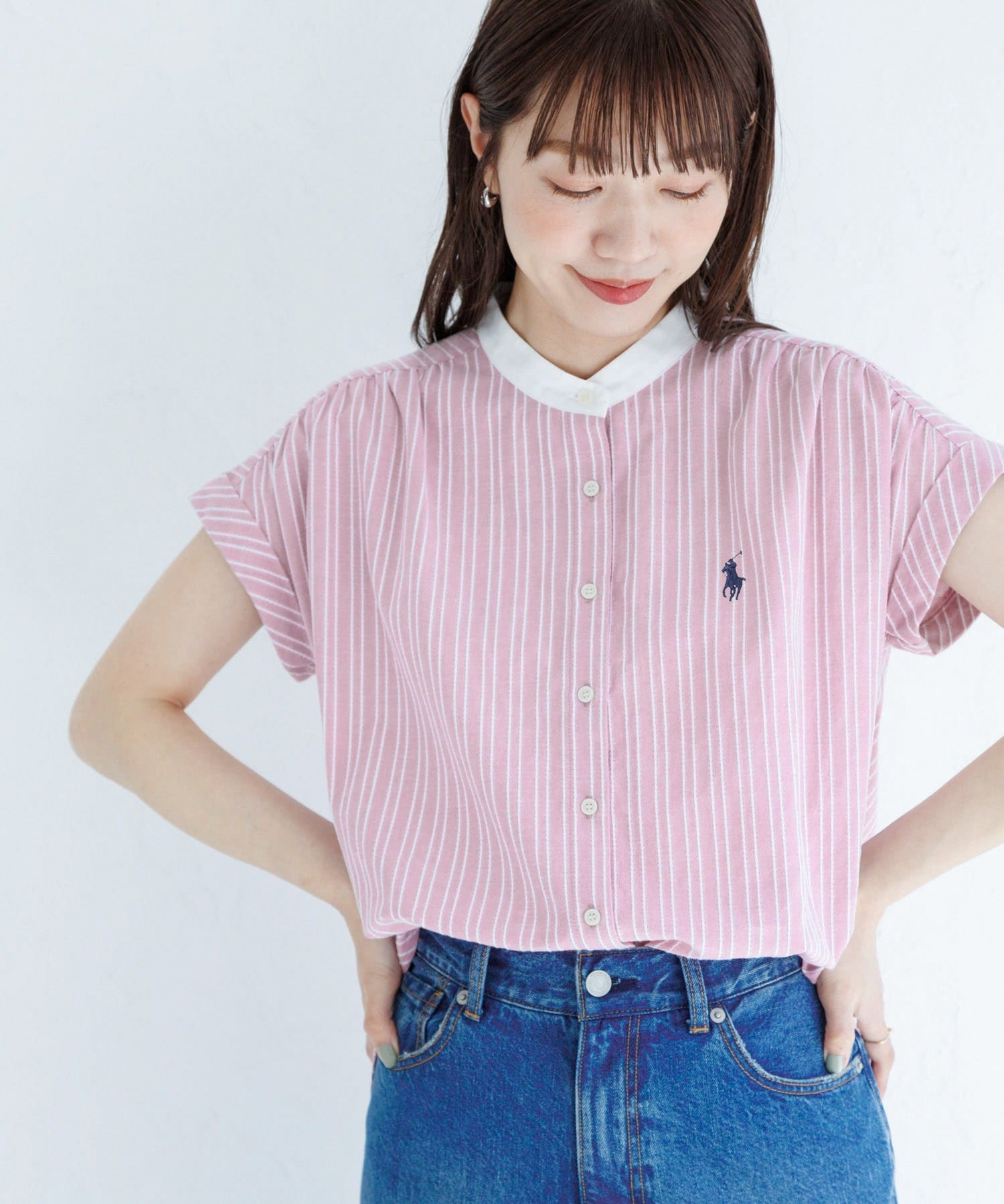 ASSN French Sleeve Shirt Pink Tops