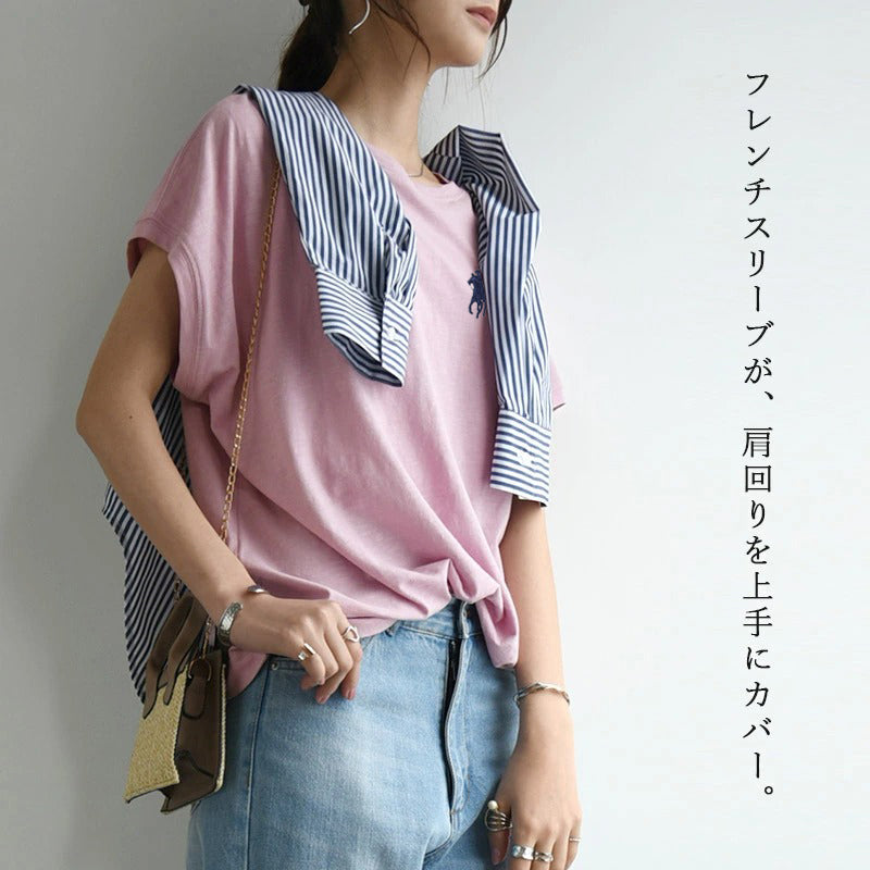 RL Cocoon Type Slub Cotton Cuff Ribbed Tee Ny