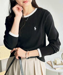 RL Ribbed Fabric Contrast Long Sleeve Tee - HLY & CHOCCICO