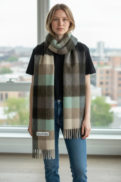 Acne Vally Plaid Wool Scarf 🌈8個色 - HLY &amp; CHOCCICO