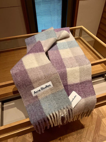 Acne Vally Plaid Wool Scarf 🌈8個色 - HLY &amp; CHOCCICO