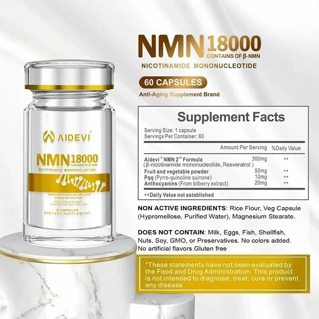 美國製造🇺🇸 AIDEVI NMN 18000+ PQQ 逆齡補充劑 膠囊 ‼️新返嘅會有防偽標籤‼️ - HLY &amp; CHOCCICO