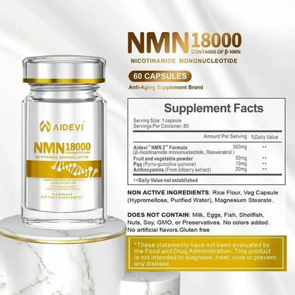 美國製造🇺🇸 AIDEVI NMN 18000+ PQQ 逆齡補充劑 膠囊 ‼️新返嘅會有防偽標籤‼️ - HLY &amp; CHOCCICO