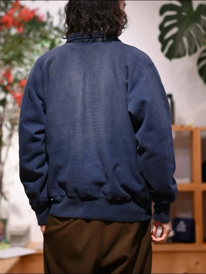 A.PRESSE Vintage Half Zip Sweat Shirt - HLY &amp; CHOCCICO